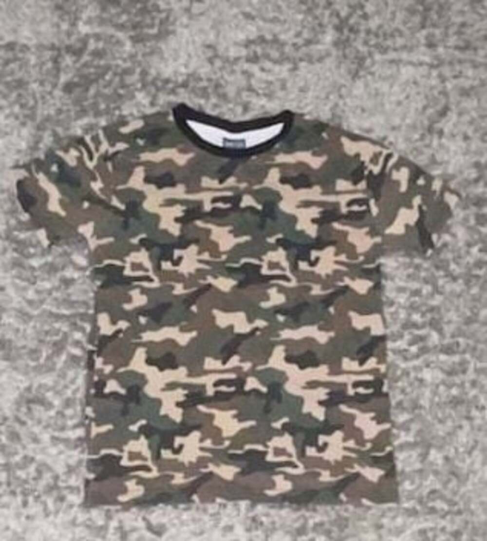 Quad Seven Camo Print T-Shirt Size 8/10